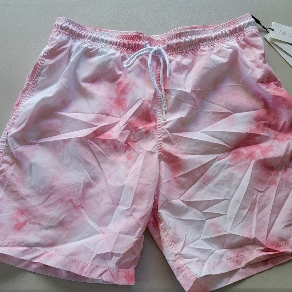 Calvin Klein Pink Tie-Dye Swim Shorts Size L